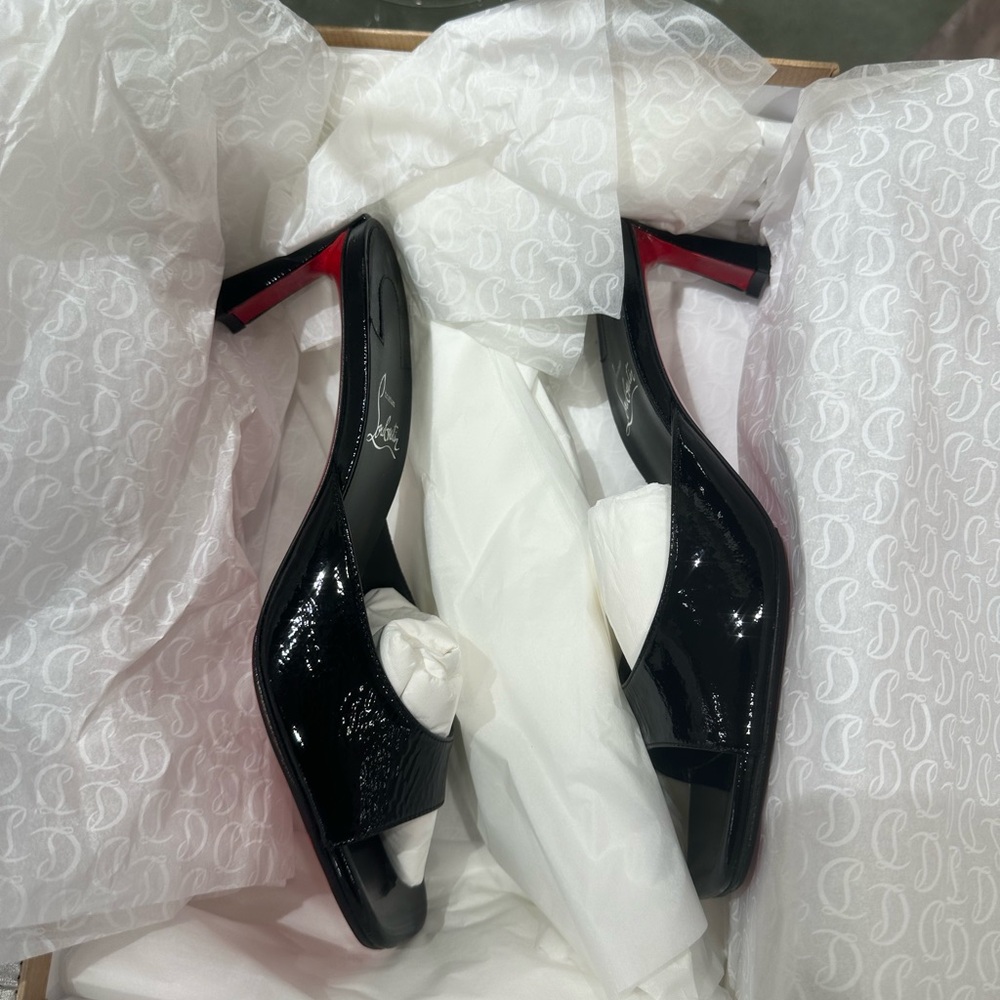 Christian Louboutin Glossy Black Mules